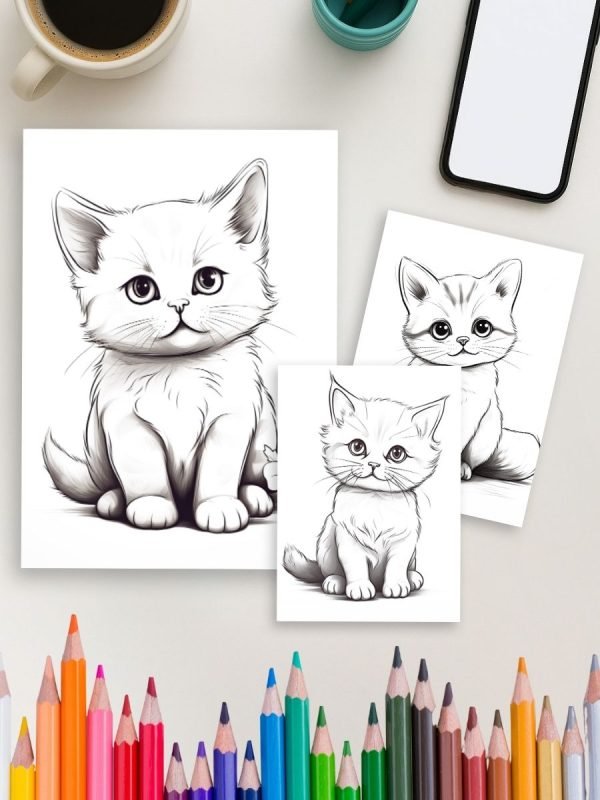 Whisker World – 105 Cat Coloring Pages - Image 3