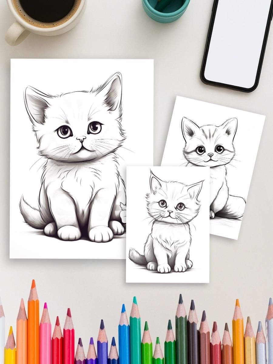 Whisker World – 105 Cat Coloring Pages - Image 3
