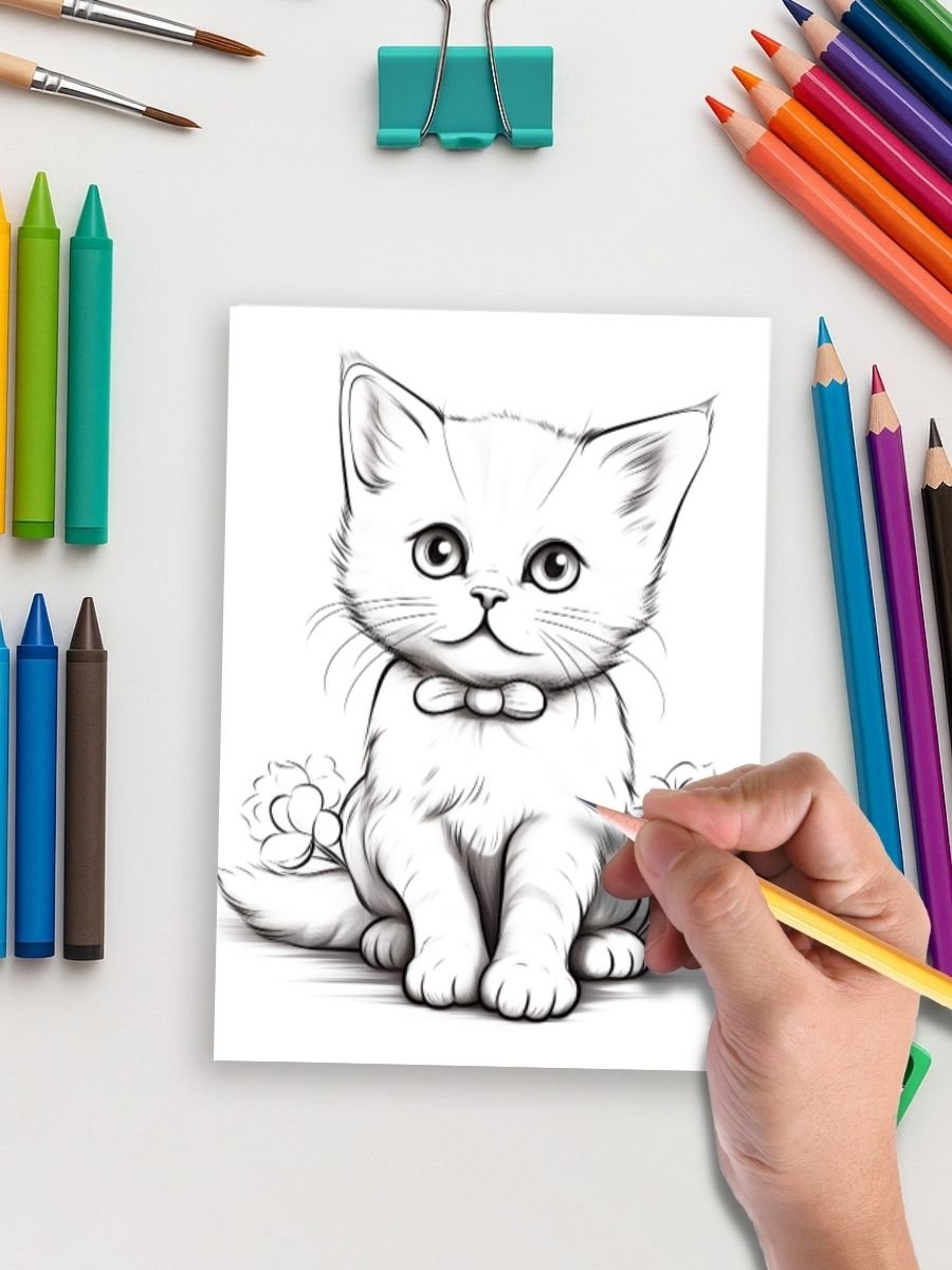 Whisker World – 105 Cat Coloring Pages - Image 4
