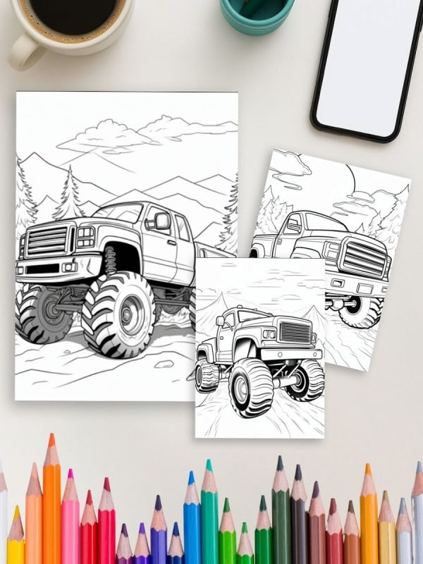 Truck Power – 120 Monster Truck Coloring Pages - Image 3