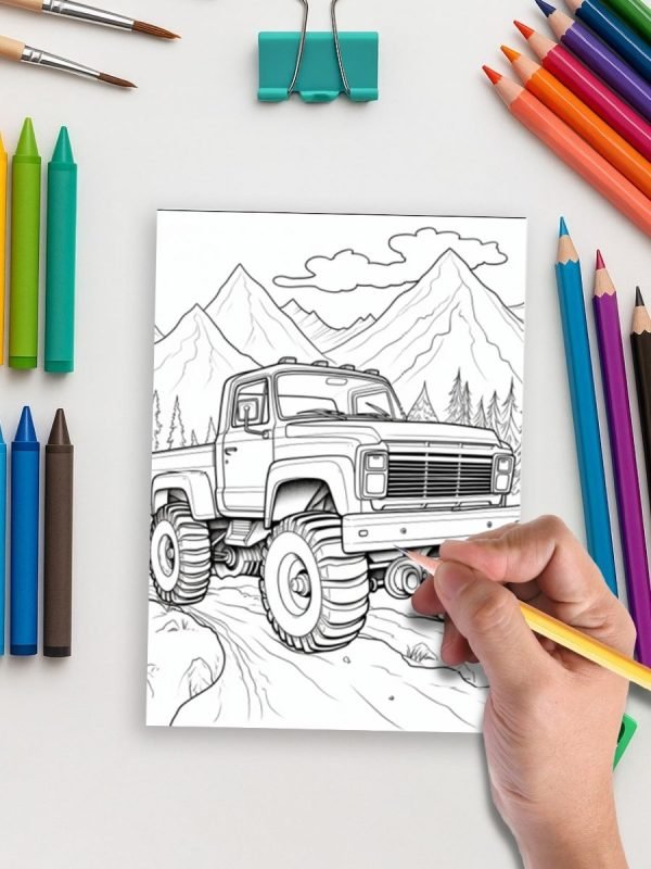 Truck Power – 120 Monster Truck Coloring Pages - Image 4