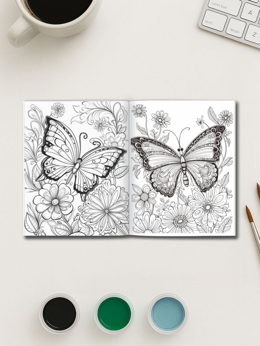 Wings of Grace – 50 Butterfly Coloring Pages - Image 2