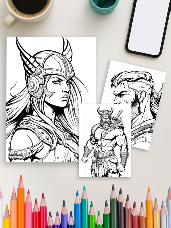 Norse Legends – 17 Viking Coloring Pages - Image 3
