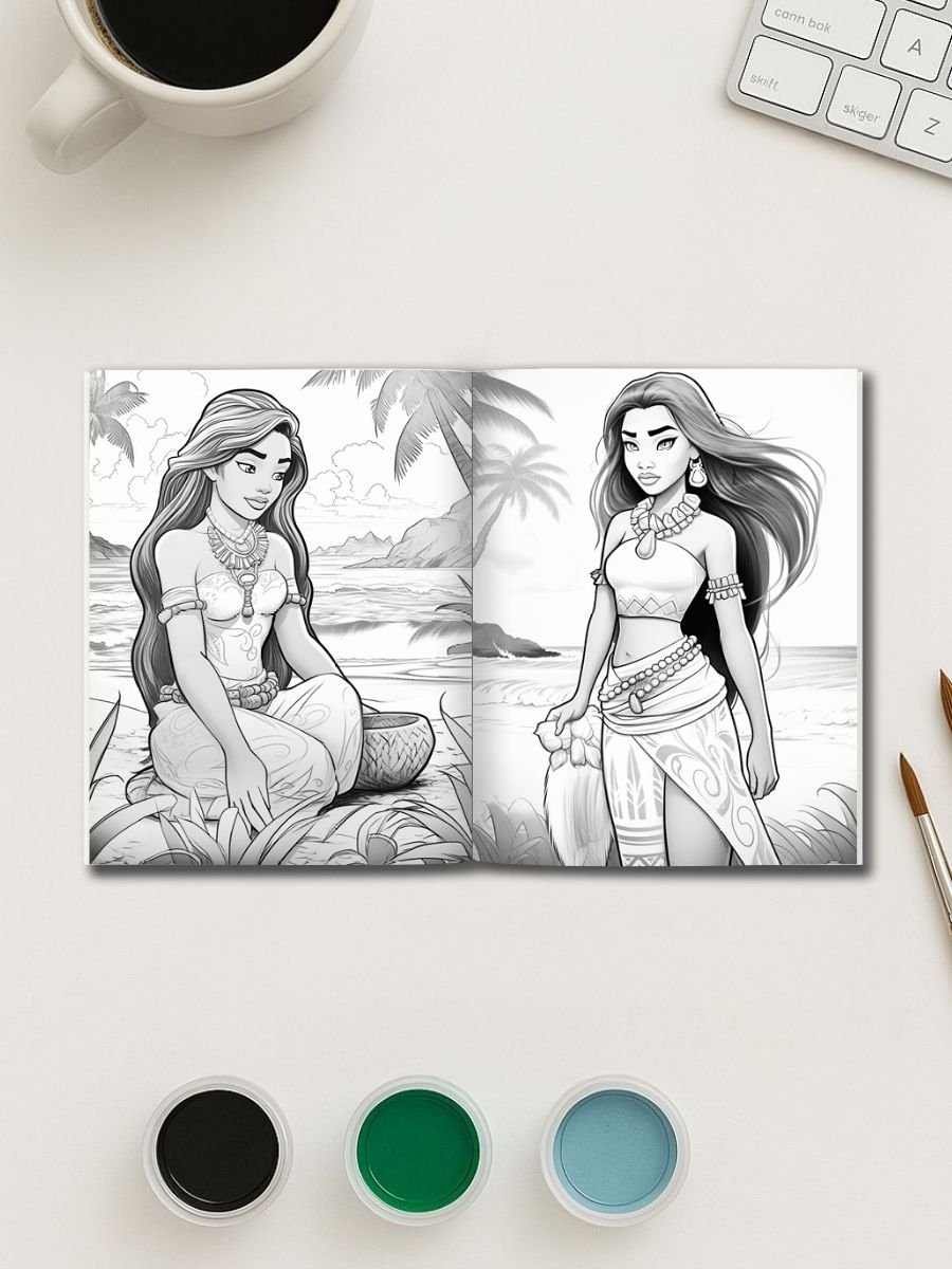 Island Royalty – 45 Polynesian Princess Coloring Pages - Image 2