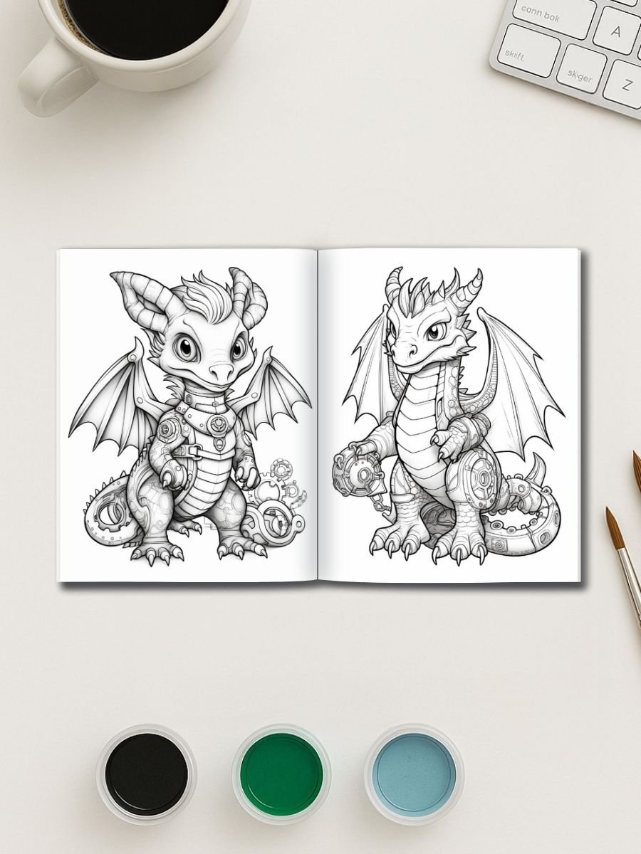 Dragon Realm – 50 Fire-Breathing Coloring Pages - Image 2