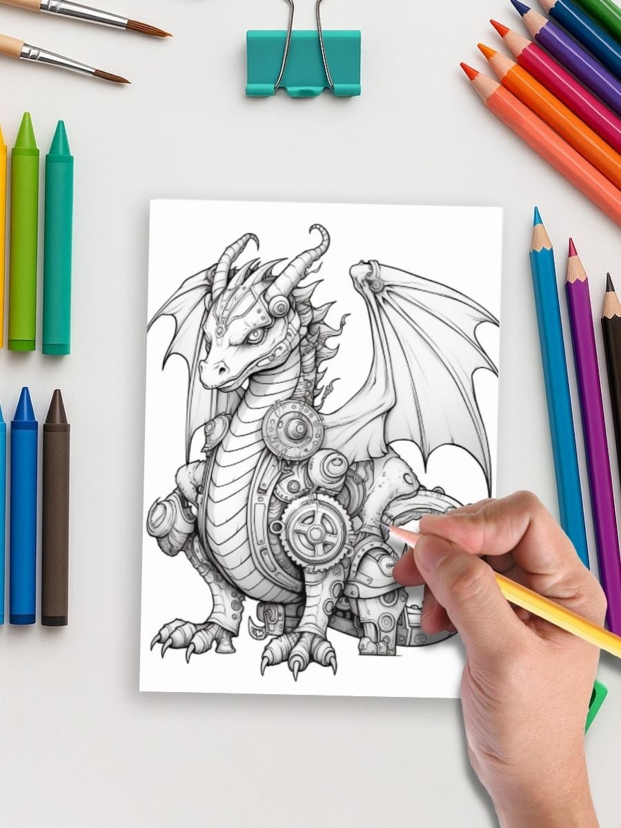 Dragon Realm – 50 Fire-Breathing Coloring Pages - Image 4