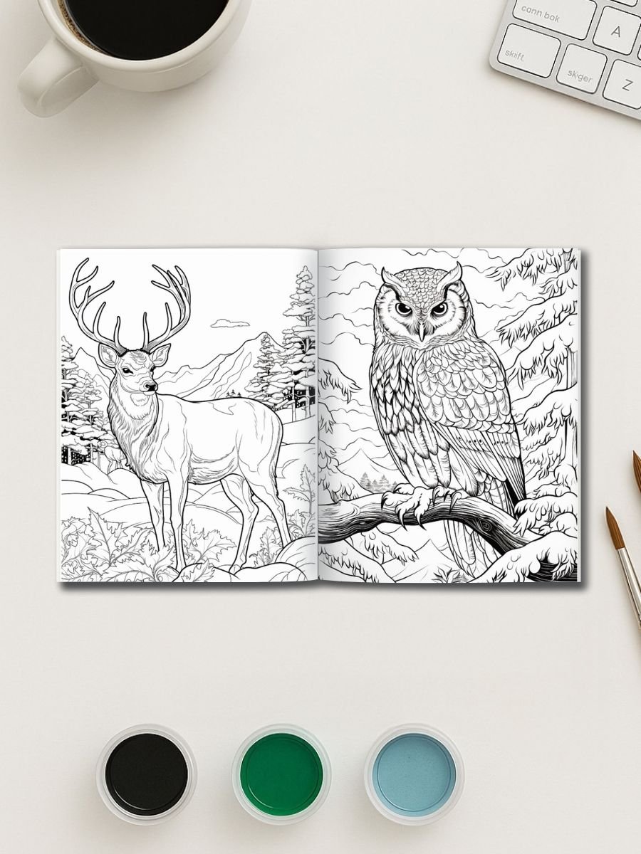 Winter Whiskers – 130 Winter Animal Coloring Pages - Image 2