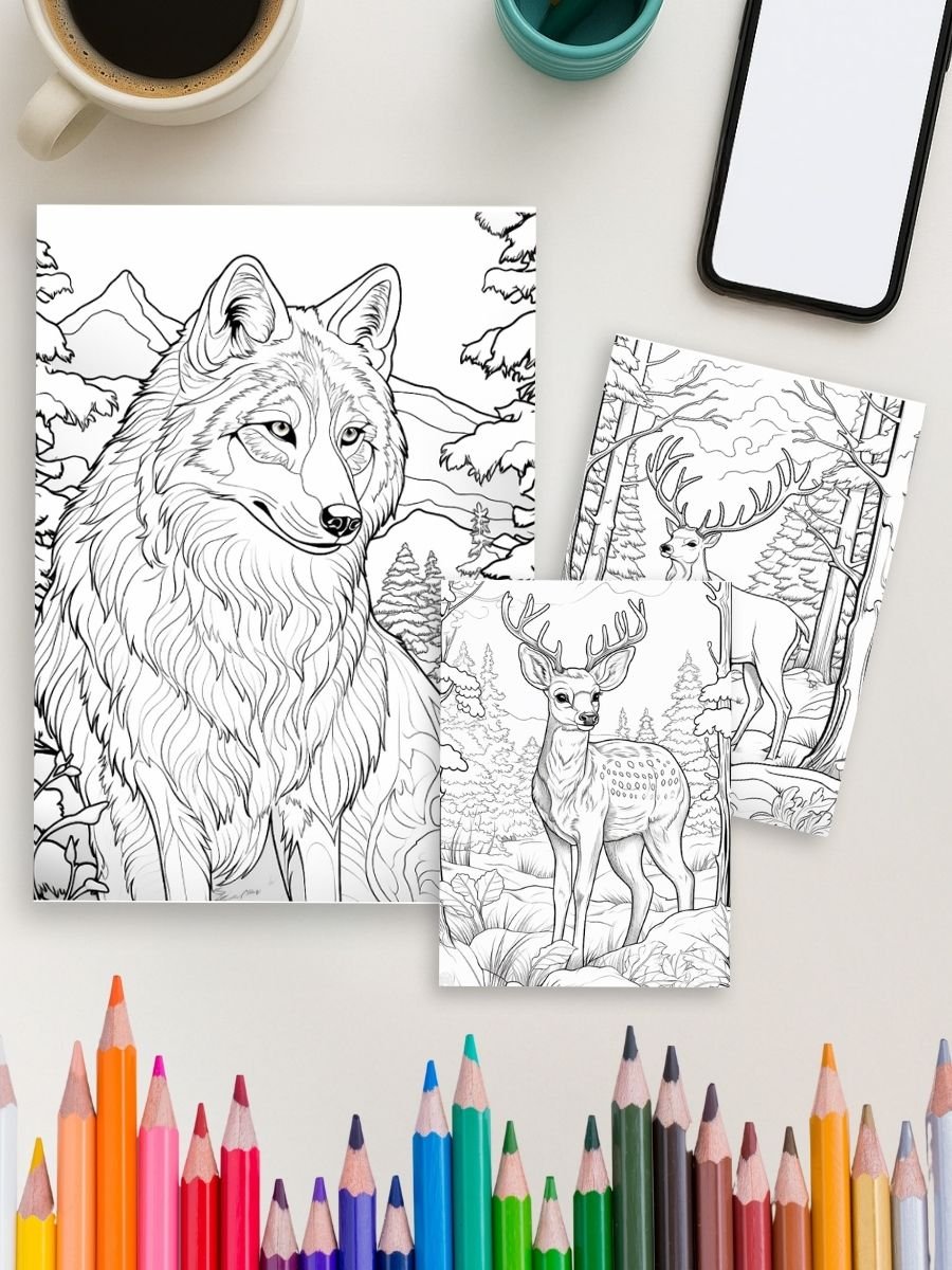 Winter Whiskers – 130 Winter Animal Coloring Pages - Image 3