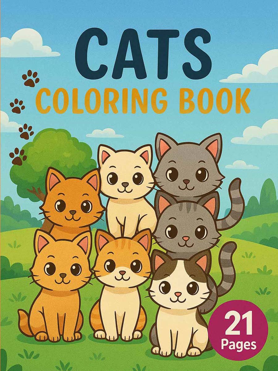 Kitten's Adventures - 21 Cat Coloring Pages