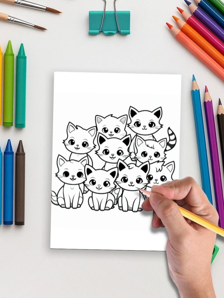 Kitten's Adventures - 21 Cat Coloring Pages - Image 4