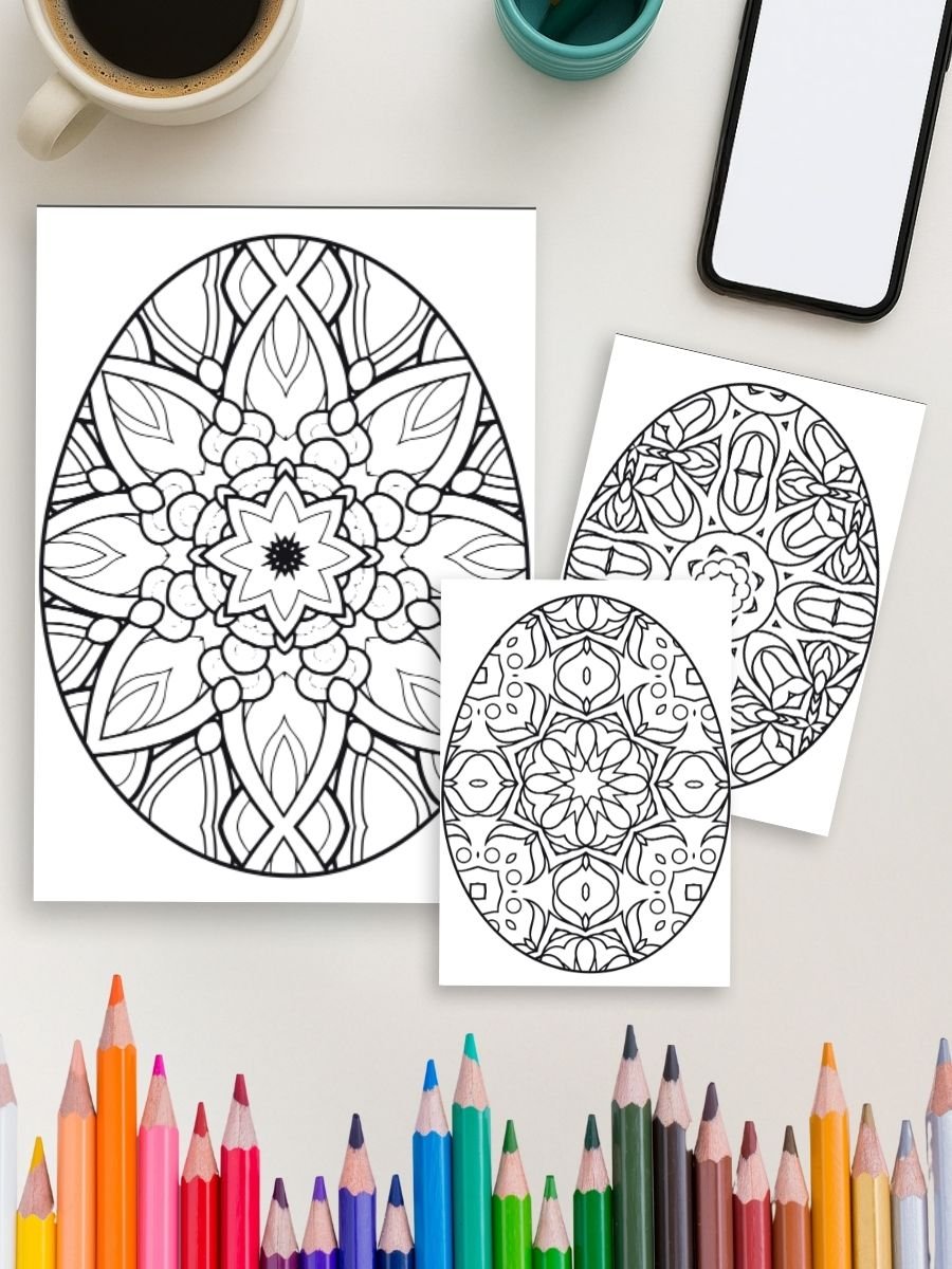 Eggscape into Easter – 160 Mandala Easter Egg Pages - Image 3