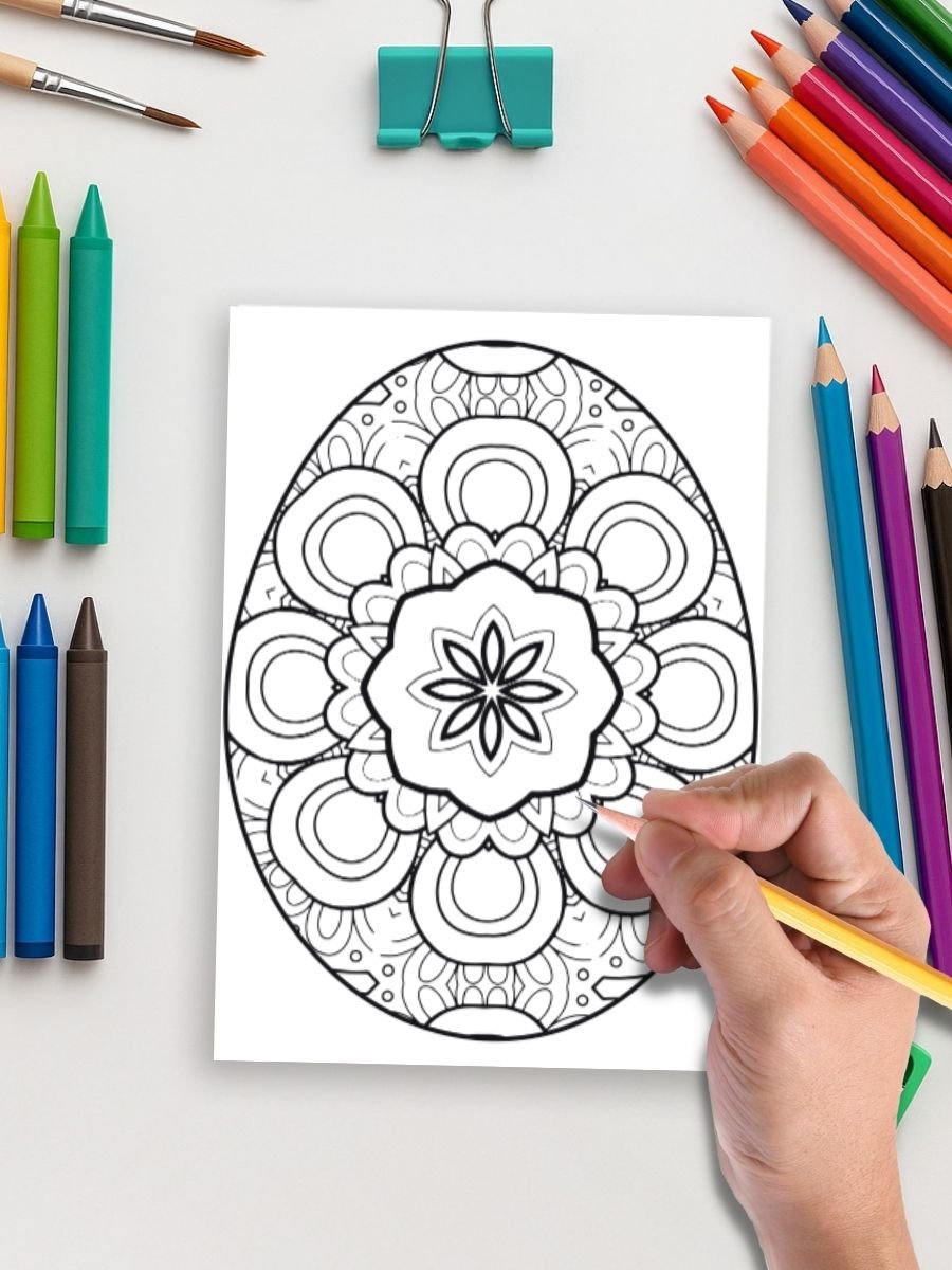 Eggscape into Easter – 160 Mandala Easter Egg Pages - Image 4