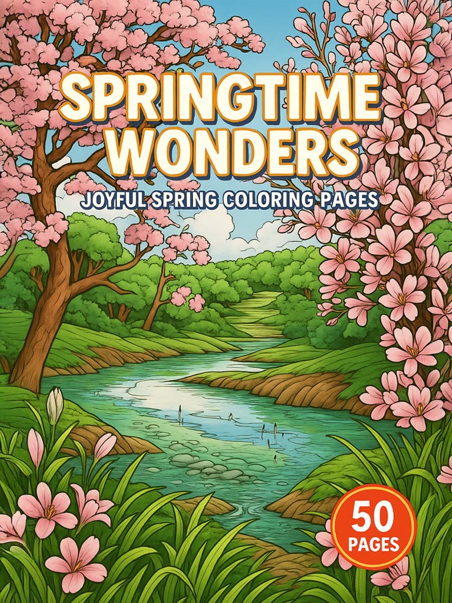 Springtime Wonders – 50 Joyful Coloring Pages